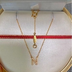 AHKAH イニシャルネックレス 18K ダイヤ