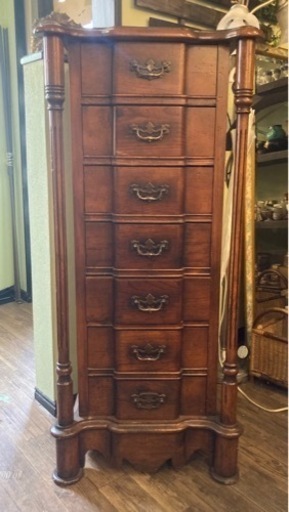 決定しました】アンティーク 最新 7段チェスト 天然木 家具 棚