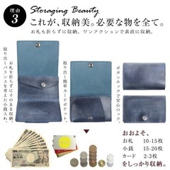 三つ折り ミニ財布（ネイビー）の画像