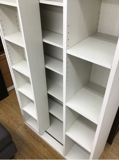 KE-107【ご来店頂ける方限定】スライド書棚　白系