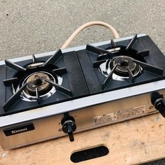 ☆中古品 Rinnai リンナイ 2口ガスコンロ ガステーブル 都市ガス 2018年 業務用 厨房☆