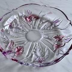 ガラス皿　SOGA 5枚セット　花　ピンク×紫の画像