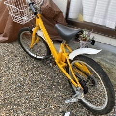 子供用自転車　18インチ　イエロー　補助輪付き