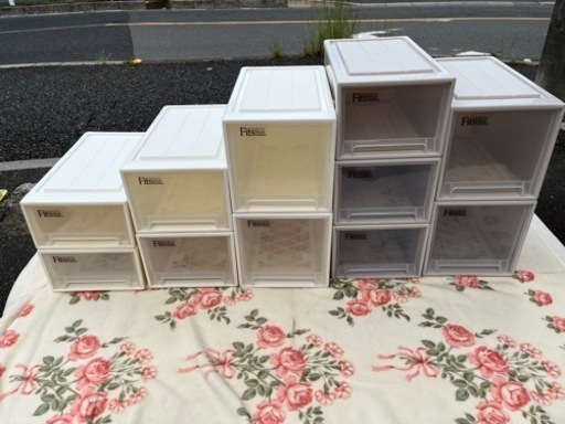 美品 高級プラケース 天馬 Fits フィッツケース ホワイト+グレー 計11個セット