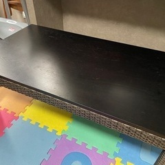 【引き取り限定】ニトリ ラタンソファ＆ラタンサイドテーブル&ラタンセンターテーブルの画像