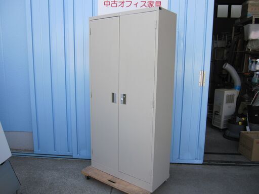 両開き書庫　ニューグレー　ナイキ製K366J　鍵あり