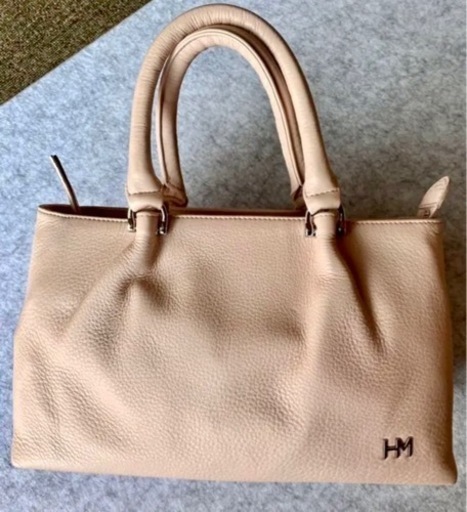 【美品】森英恵　モリハナエ　HMB242 ピンク本革ハンドバッグ】