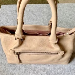 【美品】森英恵　モリハナエ　HMB242 ピンク本革ハンドバッグ】の画像