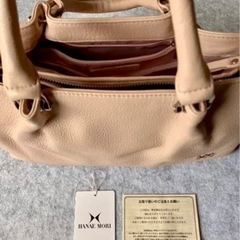 【美品】森英恵　モリハナエ　HMB242 ピンク本革ハンドバッグ】の画像