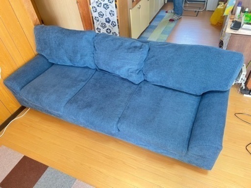 【美品】3人掛け ブルー ソファ 【元値 7万円】
