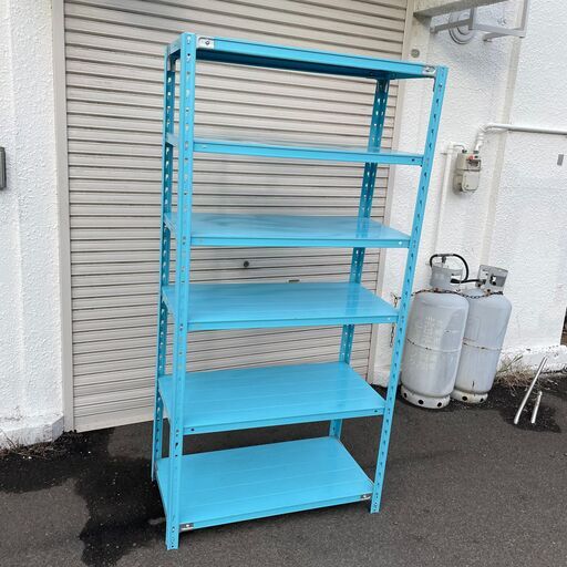 業務用 スチールラック 6段 棚調節可 ターコイズブルー メタルラック 菊倉TK②