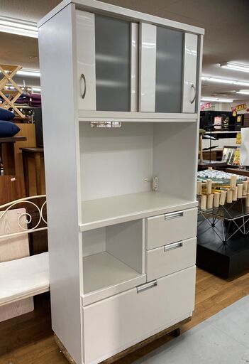 R337 ノダ工芸 キッチンボード、食器棚一体型、幅85cm 美品