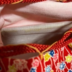 カゴ巾着　昭和レトロの画像
