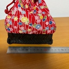 カゴ巾着　昭和レトロの画像