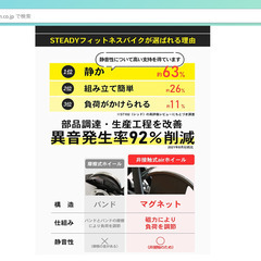 STEADYフィットネスバイクST102赤色(負荷8段階)の画像