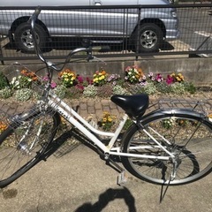 アップハンドル自転車GACKY　27インチ　白色