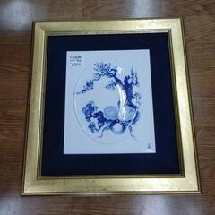 　マイセン　ブルーオーキッド　陶板画
