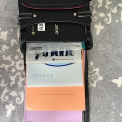 ♬ランドセル　男の子　黒　赤ステッチ　軽い　A4クリアファイル対応の画像