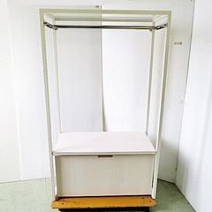 山口)下松市より　業務用什器 ハンガーラック 下段キャスターラッ...