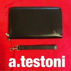 美品［a.testoni］本革ウォレット