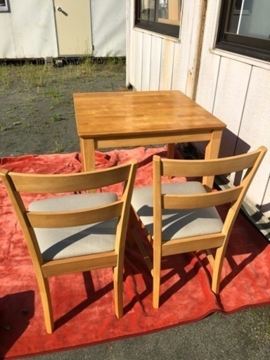 無垢材 ダイニングセット テーブル イス2脚