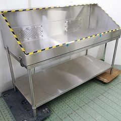 山口)下松市より　業務用 フード付きステンレス作業台 幅180×奥行90×高さ131cm 営業業務店舗オフィス 　BIZJF39H