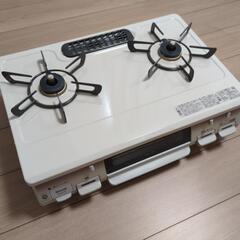 【取り引中】2口ガスコンロ 都市ガス用 Rinnai RET597BER 右強火 【中古】