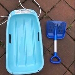 子ども用　ソリ&スコップ　水色　青