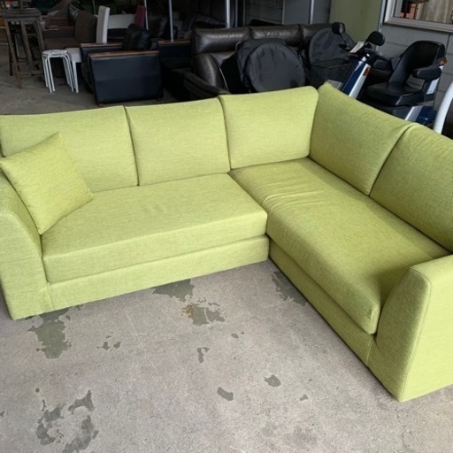 7/8 終 L字ソファ カウチソファ リビング 家具 布地 菊HG