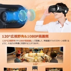 【新品未使用】VRゴーグル VRヘッドセット 3D スマホVR ヘッドホン付 VRメガネ120°視野角 ブルーライトカットレンズ 4.7~6.5インチスマホ対応 本体操作可 ワンクリック受話 メガネ使用対応 近視/遠視適用 瞳孔間距離&焦点距離調整可 伸縮性ヘッドバンド 着け心地よい 首に負担かけにくい iPhone& Androidなどスマホ対応 放熱性良い 跡付けにくい 説明書付 の画像