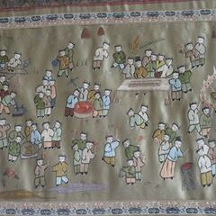 額装　海外刺繡　タペストリー　高級額付きの画像