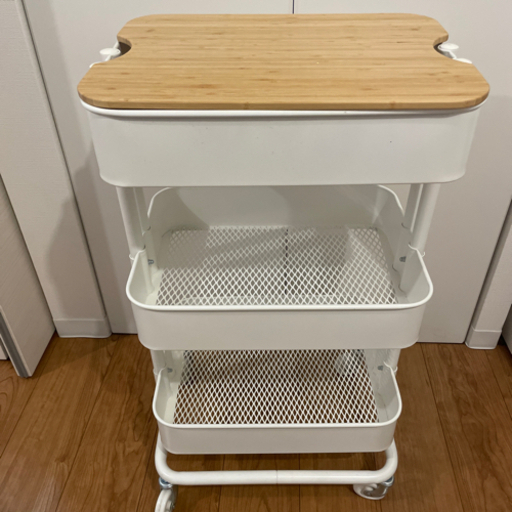 IKEA イケア RASKOG ロースコグのキッチンワゴンとフタ v0401 3段 キャスター付き