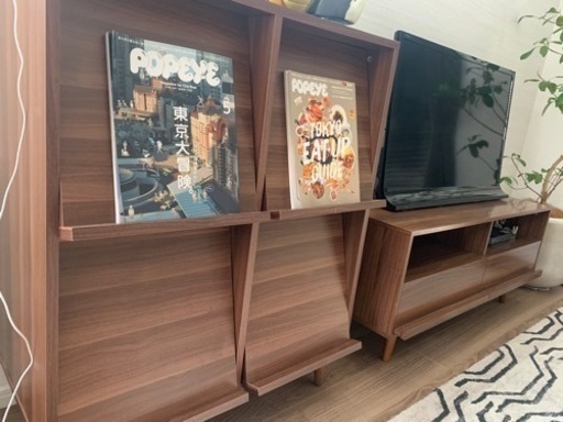ディスプレイ収納棚、テレビボード、ちゃぶ台　リビング家具3点セット