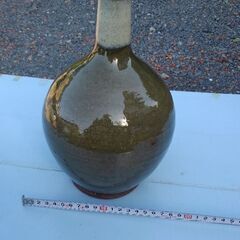 徳利、一輪挿し　緑釉薬白首笠間焼完品です綺麗です