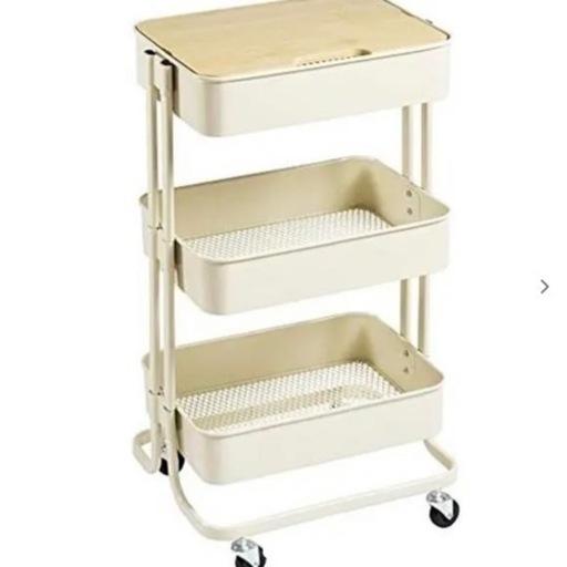 【IKEA】白いベージュ アイリスプラザ キッチンワゴン 調味料