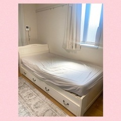 ベッド 🛌✨ コンセント付き ホワイト フレンチ ガーリー