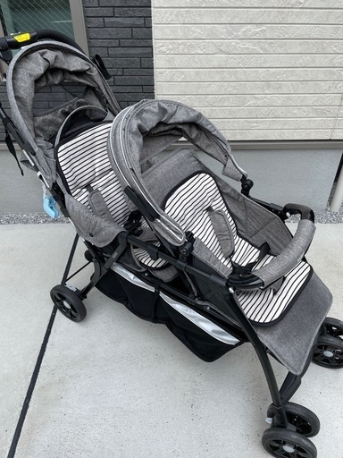 ベビーカー 2人乗り KATOJI ドリンクホルダー レインカバー付き 軽量 スリム たためる タンデムストローラー 41811 ベビーカー バギー 二人乗り クッション付き双子 兄弟 姉妹 折りたたみ ベビー用品 カトージ