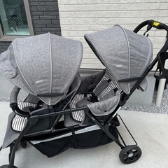  ベビーカー 2人乗り KATOJI ドリンクホルダー レインカバー付き 軽量 スリム たためる タンデムストローラー 41811 ベビーカー バギー 二人乗り クッション付き双子 兄弟 姉妹 折りたたみ ベビー用品 カトージの画像