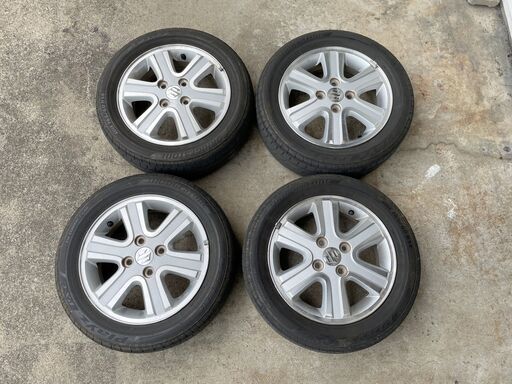 スズキ 純正14インチアルミホイール&夏タイヤ 4本セット 14×4.5J＋50 4穴 PCD100 ブリヂストン playz PC-X 165/60R14 75H