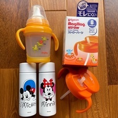 ピジョン　ストローマグ、スパウトマグ、100mL水筒×2個