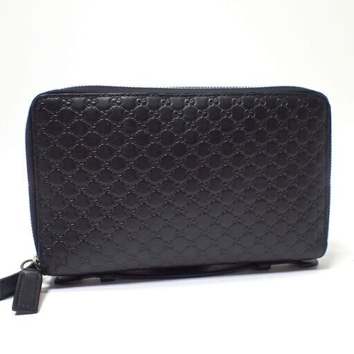 AA822 グッチ オーガナイザー Wファスナー 長財布 マイクロ グッチシマ ジッピー ポーチ