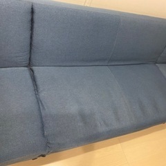 LOWYA 2人掛け リクライニング　ソファベッド　インディゴブルーの画像
