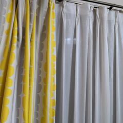 (お話中です)カーテン　北欧風　レースとセットの画像