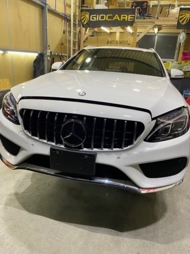 メルセデスベンツC180 W205 S205 AMGライン　フロントバンパー　パナメリカーナグリル(カメラ装着用グリル)  AMGラインホイール