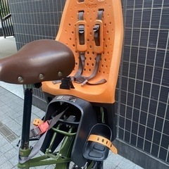 NOiS Model-T Yepp 子ども後乗せシート (オレンジ）装着