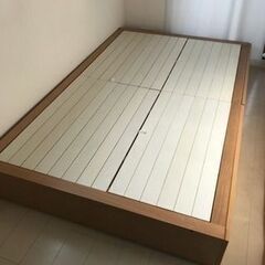 無印良品収納付きベッドフレーム セミダブル オーク材の画像