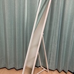 全身鏡　木材白フレーム【0円でお譲りします】