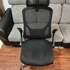 ■タンスのゲン オフィスチェア ハイバック 跳ね上げ式アームレスト ヘッドレスト メッシュ ランバーサポート ロッキング ブラックの画像