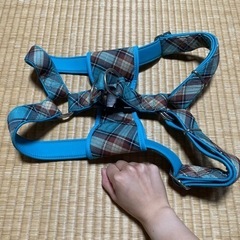 犬用 ハーネス 青チェックの画像