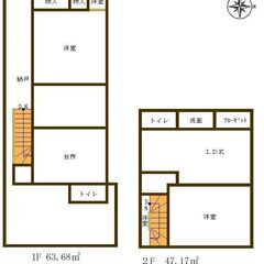 仲介手数料不要　那須町高久丙貸家　7万円　東北道・那須高原スマートＩＣまで車で１１分　県道（幅員１３ｍ）から３０ｍ以内 − 栃木県
